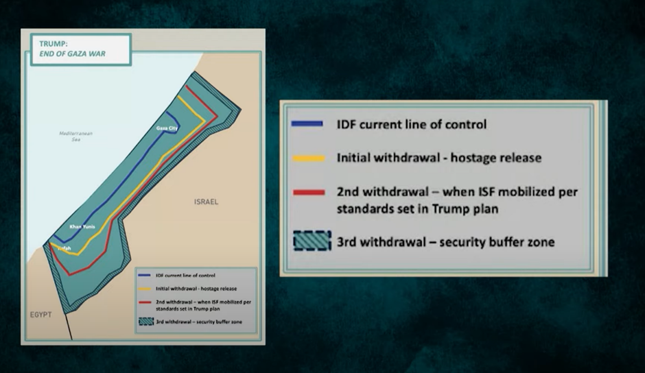 Trump’s Gaza ceasefire map: Stage-by-stage IDF withdrawal, hostage release, and security buffer zones as outlined in his peace plan